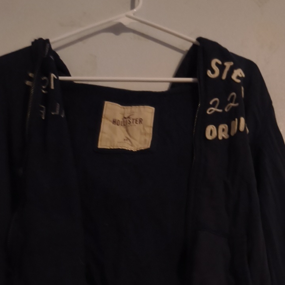 Hollister Women's Dark Blue Bomber Jacket